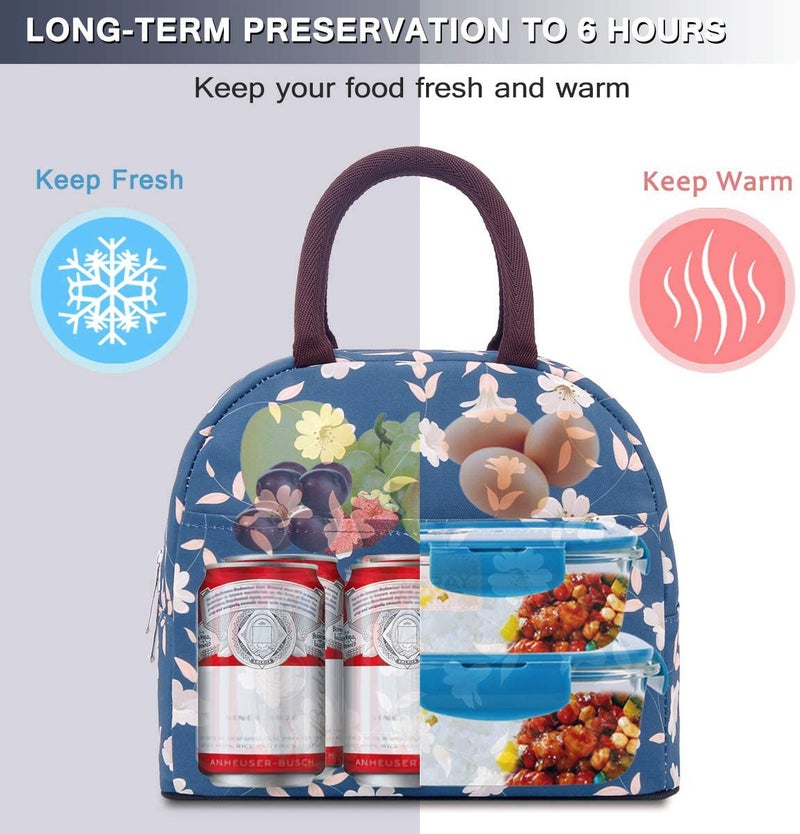 BALORAY Lunch Bag for Women Men Insulated Lunch Box for Adult Reusable Lunch Tote Bag for Work, Picnic or Travel (Morning Glory) - Image 2